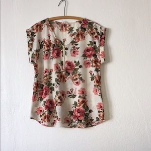 Tovia Floral Top, Capped/Sleeveless Sz L